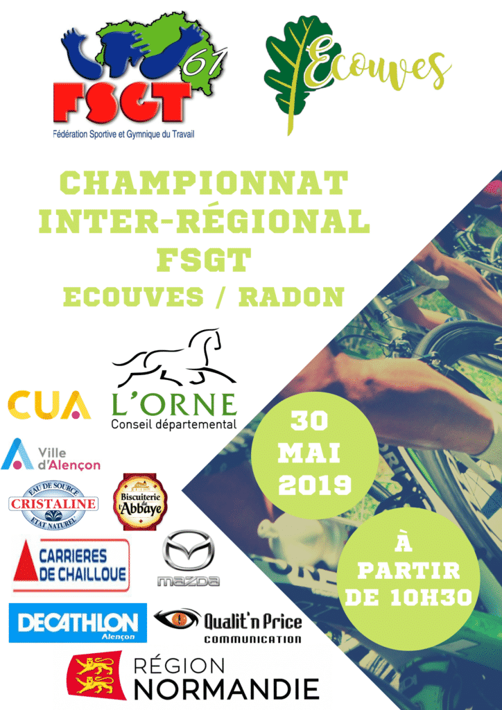 affiche du championnat inter régional de syclisme FSGT à Radon